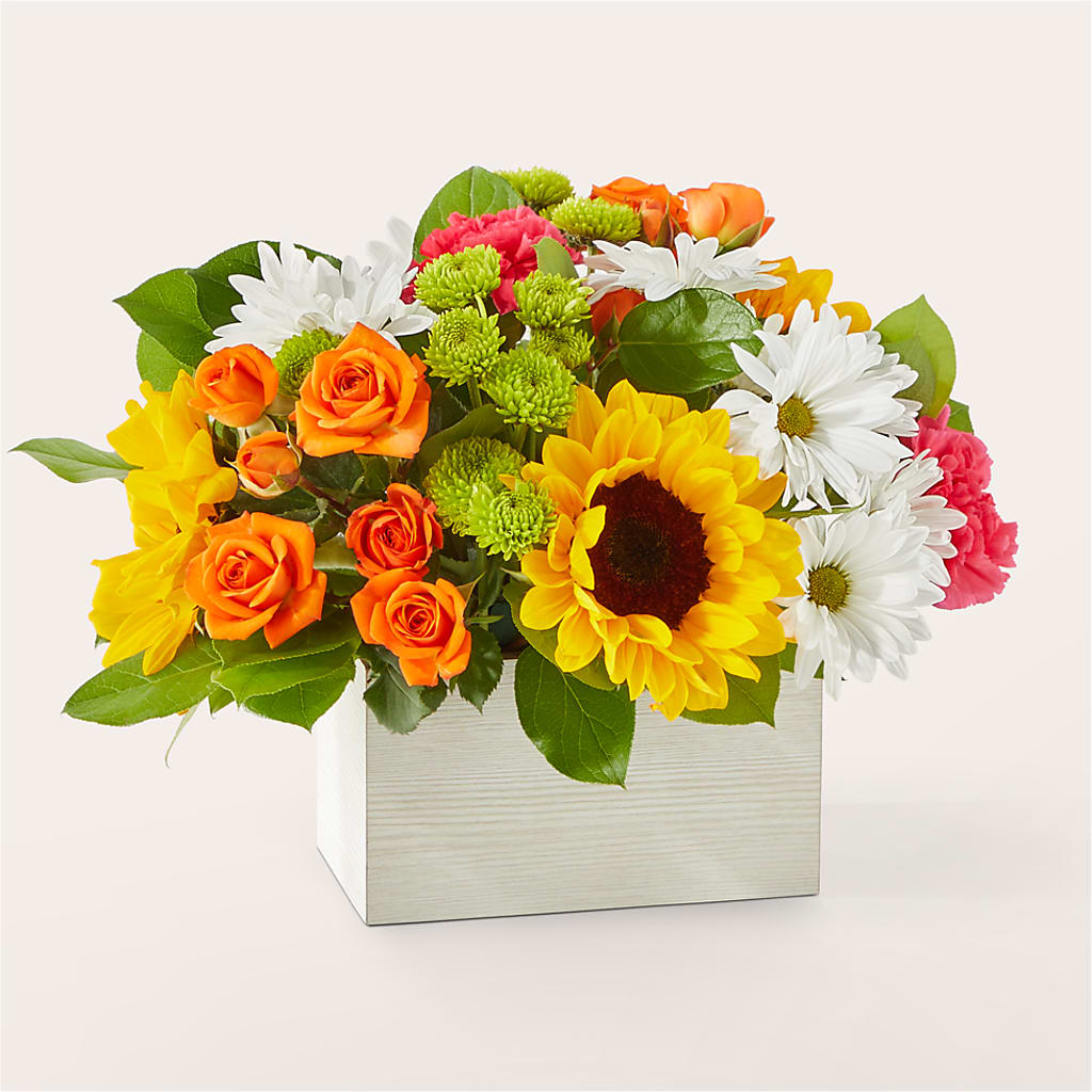 Sun-drenched Blooms Box Bouquet – Diana Flowers, Passaic NJ