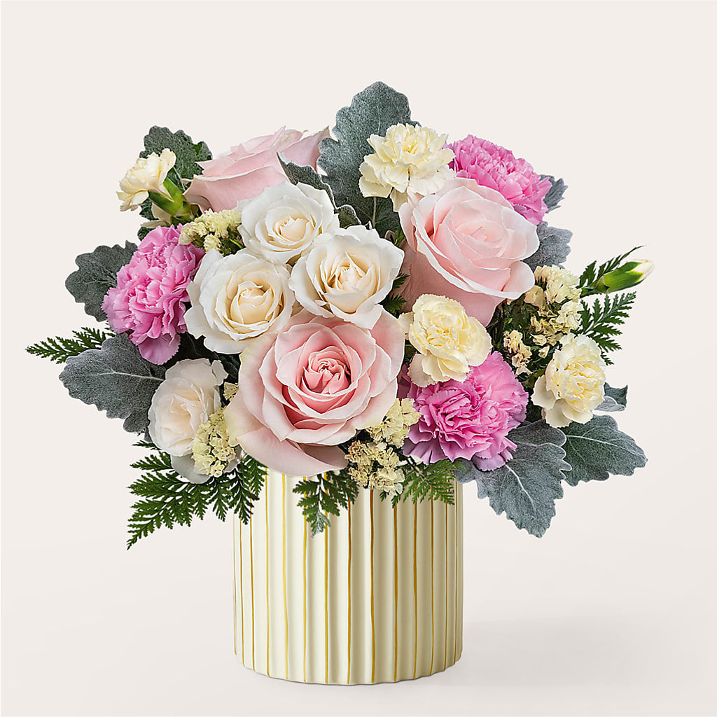 Blissful Moments Bouquet with Ivory Vase – Diana Flowers, Passaic NJ