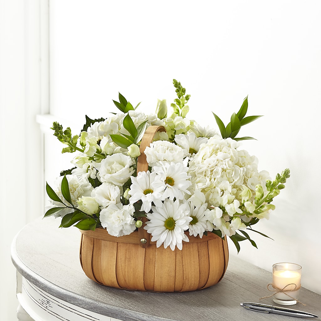 Pure Ivory Basket – Diana Flowers, Passaic NJ