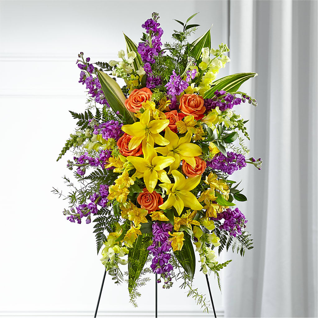 Thoughtful Prayers Standing Spray – Diana Flowers, Passaic NJ