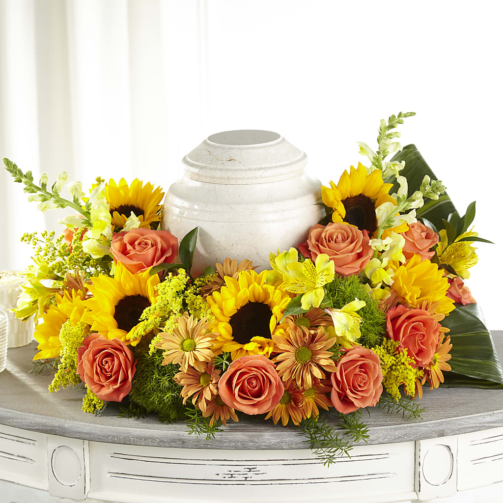 Faithful Sunflower Cremation Adornment – Diana Flowers, Passaic NJ