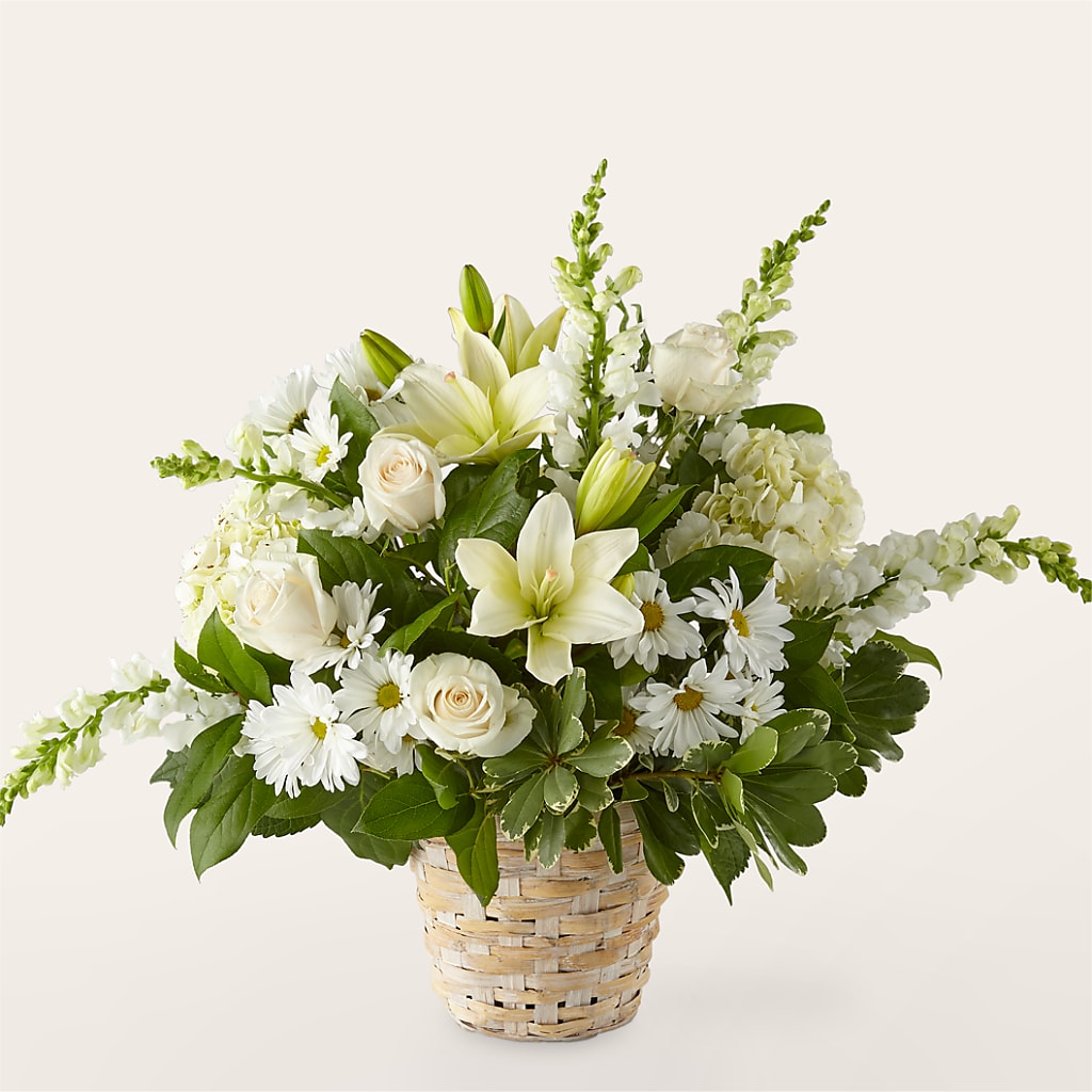 Ivory Elegance Floral Basket – Diana Flowers, Passaic NJ