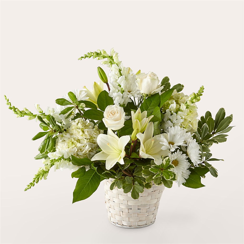 Ivory Elegance Floral Basket – Diana Flowers, Passaic NJ
