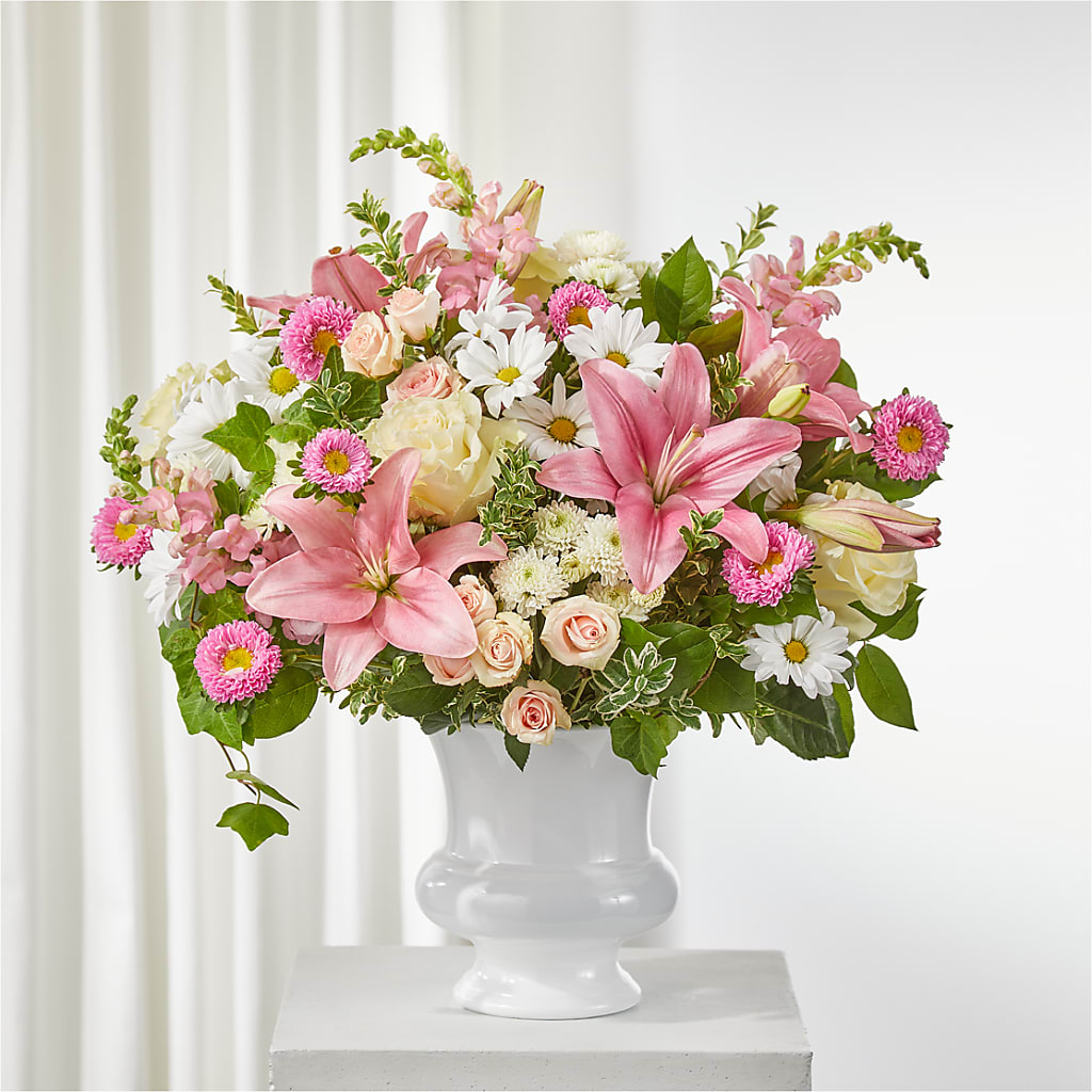 Empathetic Blooms Urn Arrangement – Diana Flowers, Passaic NJ