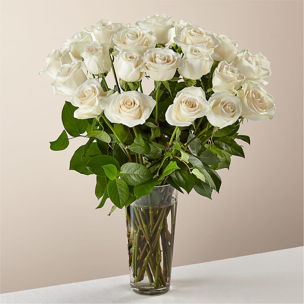 Long Stem White Rose Bouquet –  Diana Flowers, Passaic NJ