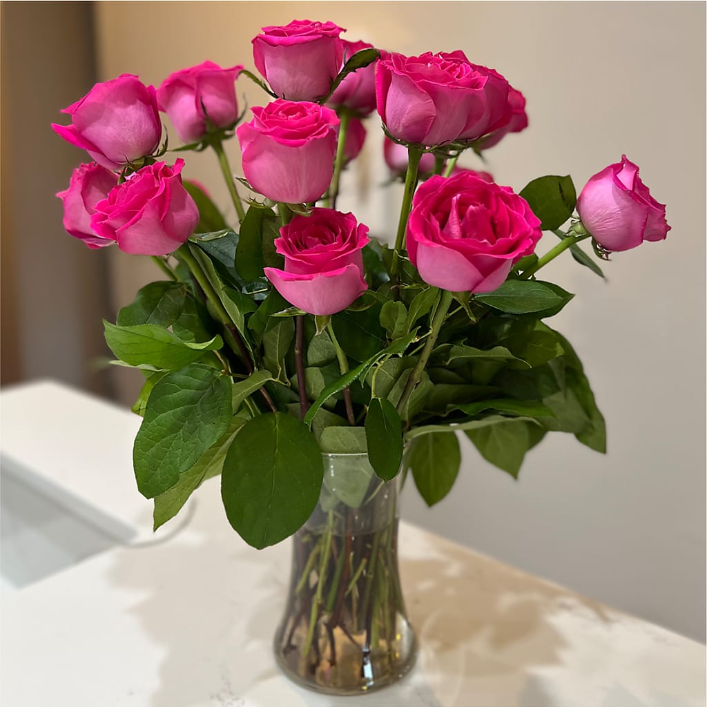 Long Stem Pink Rose Bouquet –  Diana Flowers, Passaic NJ