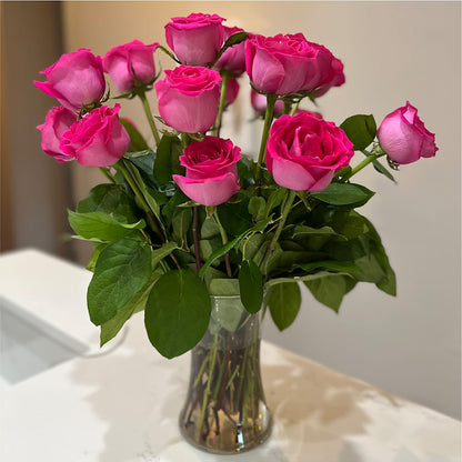 Long Stem Pink Rose Bouquet –  Diana Flowers, Passaic NJ
