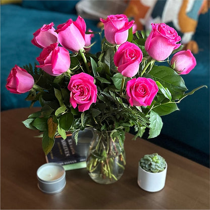 Long Stem Pink Rose Bouquet –  Diana Flowers, Passaic NJ