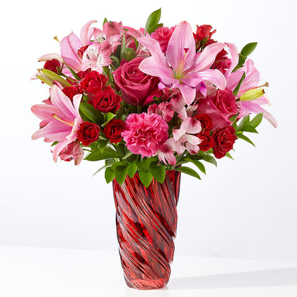 In Love Bouquet with Luxe Swirl Vase –  Diana Flowers, Passaic NJ