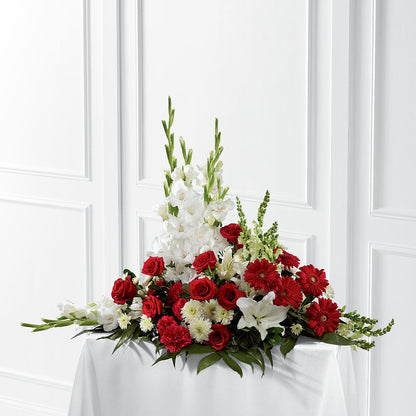 Crimson & White Arrangement –  Diana Flowers, Passaic NJ