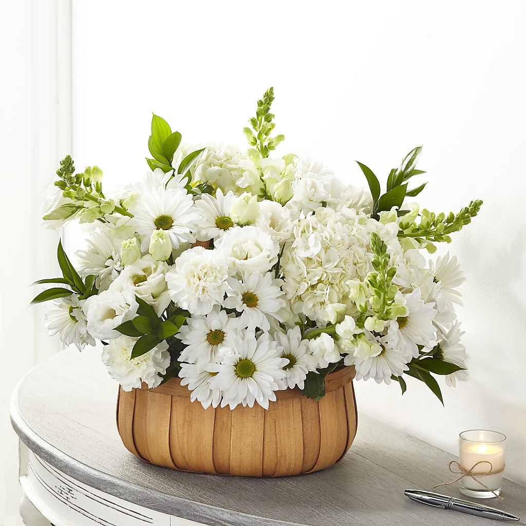 Pure Ivory Basket –  Diana Flowers, Passaic NJ