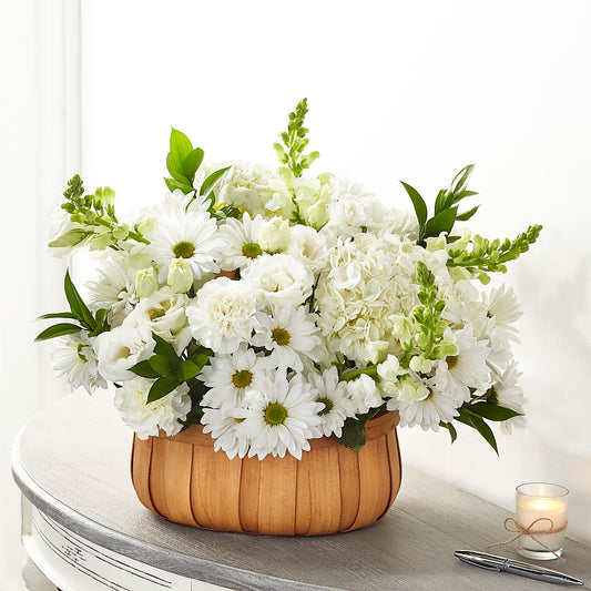 Pure Ivory Basket –  Diana Flowers, Passaic NJ