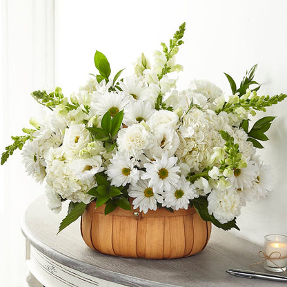 Pure Ivory Basket –  Diana Flowers, Passaic NJ