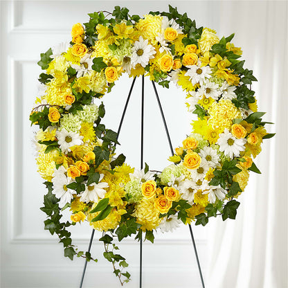 Golden Remembrance Wreath –  Diana Flowers, Passaic NJ