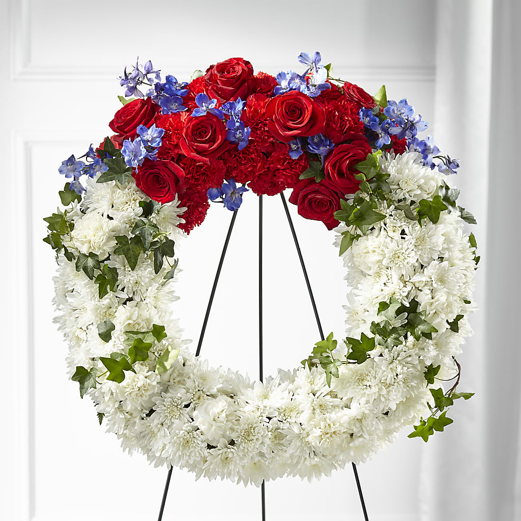 Patriotic Passion Wreath –  Diana Flowers, Passaic NJ