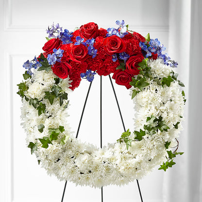 Patriotic Passion Wreath –  Diana Flowers, Passaic NJ