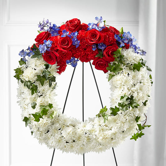 Patriotic Passion Wreath –  Diana Flowers, Passaic NJ