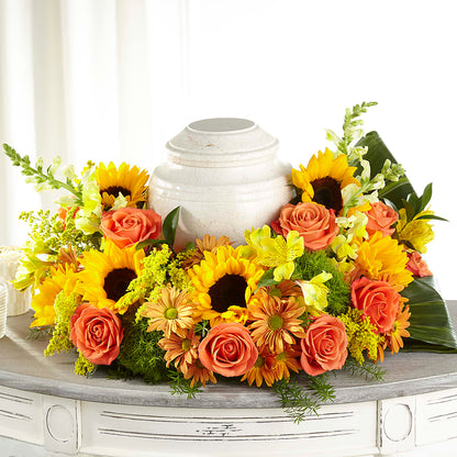 Faithful Sunflower Cremation Adornment –  Diana Flowers, Passaic NJ