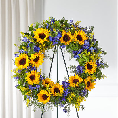 Bright Rays Wreath –  Diana Flowers, Passaic NJ