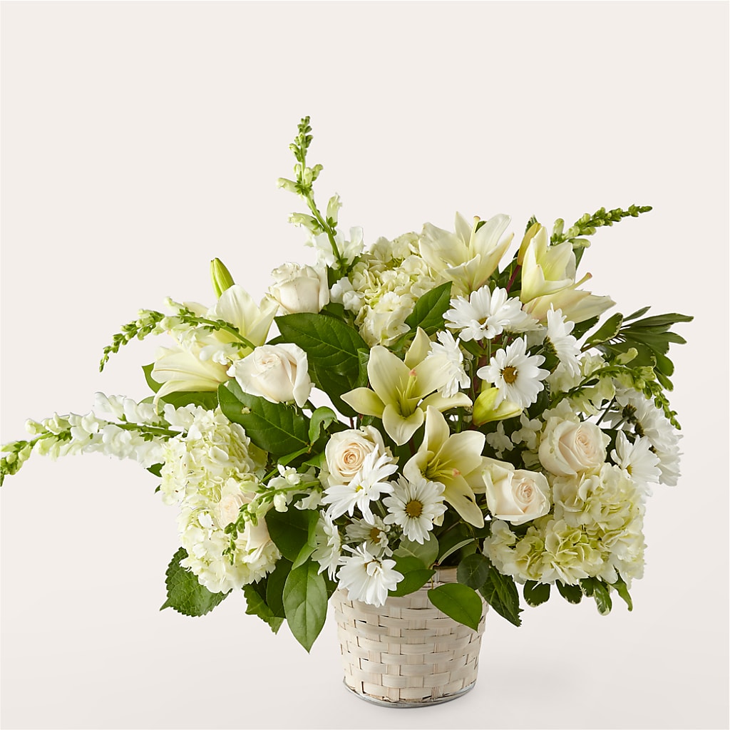 Ivory Elegance Floral Basket –  Diana Flowers, Passaic NJ