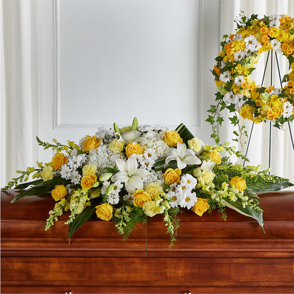 Golden Harmony Casket Spray –  Diana Flowers, Passaic NJ