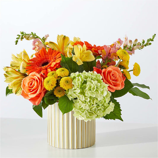 Autumn Sunshine Bouquet with Ivory Vase –  Diana Flowers, Passaic NJ