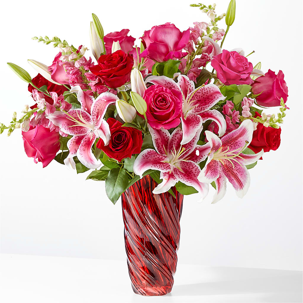 Always You Bouquet with Luxe Swirl Vase –  Diana Flowers, Passaic NJ