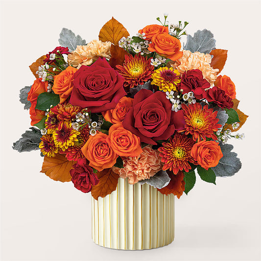 Merlot Bouquet with Ivory Vase –  Diana Flowers, Passaic NJ