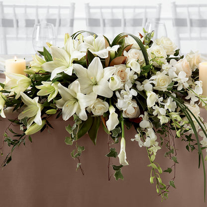 White Linen Arrangement –  Diana Flowers, Passaic NJ