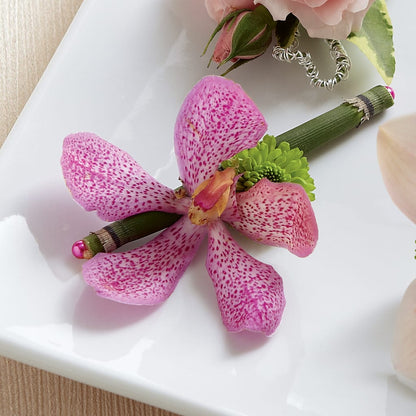 Pink Mokara Boutonniere –  Diana Flowers, Passaic NJ