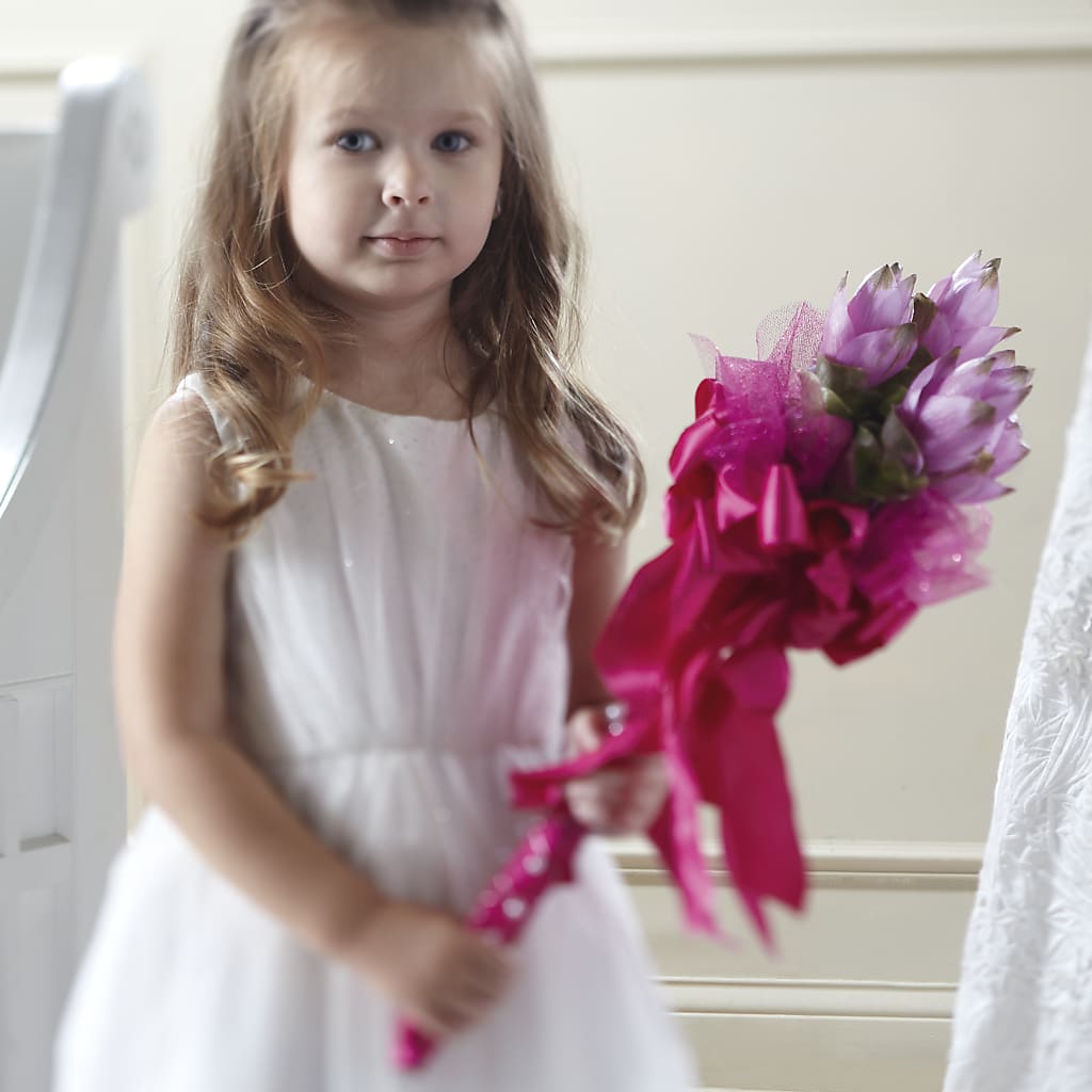 Sparkle Pink Flower Girl Bouquet –  Diana Flowers, Passaic NJ