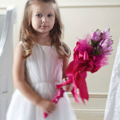 Sparkle Pink Flower Girl Bouquet –  Diana Flowers, Passaic NJ