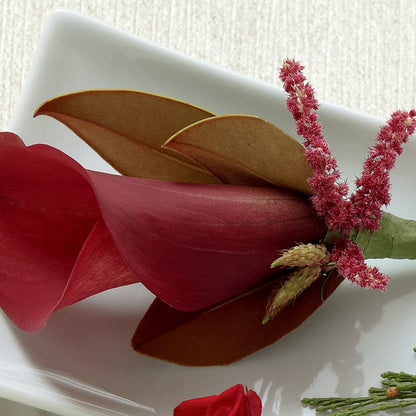 Red Calla Boutonniere –  Diana Flowers, Passaic NJ