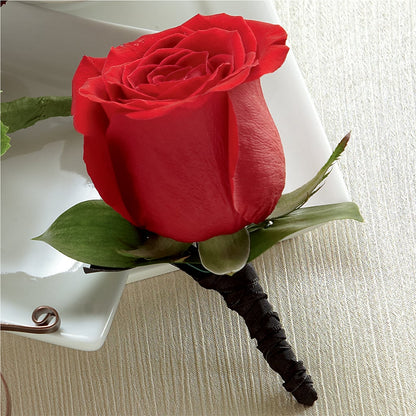 Red Rose Boutonniere –  Diana Flowers, Passaic NJ